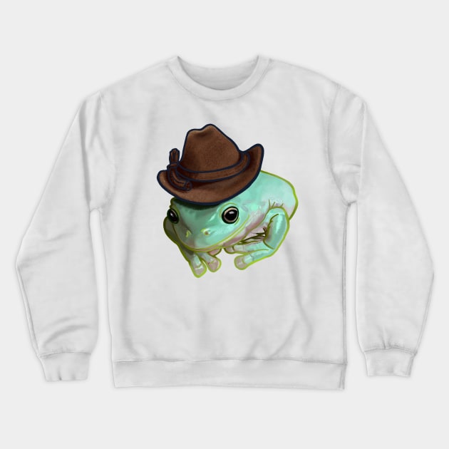 Howdy Howdy Cowboy Frog Funny Halloween Pet Costume Crewneck Sweatshirt by fiatluxillust